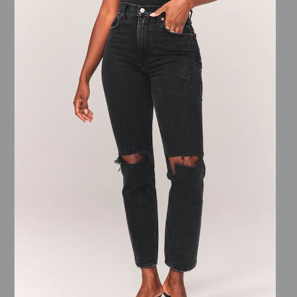 Abercrombie & Fitch Denim - NWT Abercrombie & Fitch Curve Love 90s Ultra High Rise Straight Jeans Black